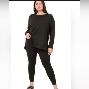 NWT ZENANA BRUSHED DTY PLUS MICROFIBER LOUNGEWEAR SET